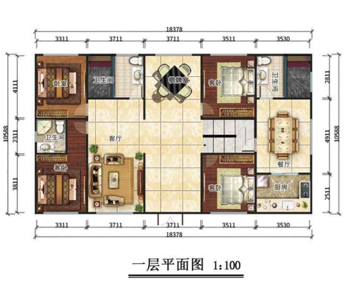 二层372平米欧式风格轻钢别墅